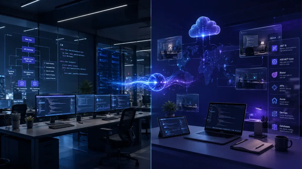Dedicated .NET developers compared with an in-house development team for enterprise software projects
