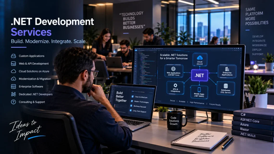 .NET software development services for enterprise applications, APIs, cloud solutions and modernization